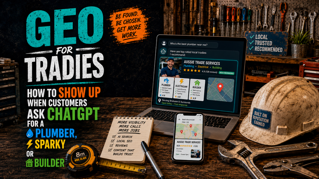 GEO for Tradies, How to Show Up When Customers Ask ChatGPT for a Plumber, Sparky or Builder